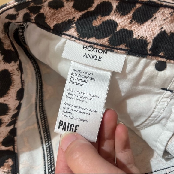 Paige Women’s HOXTON Ankle Pants Sz 32 Cheetah Animal Print Stretch Casual trend - Picture 8 of 9